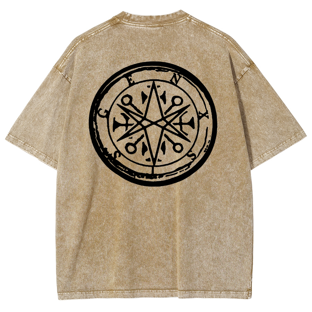 "Bring Me The Horizon" Black Metal Genexis Print Washed T-Shirt