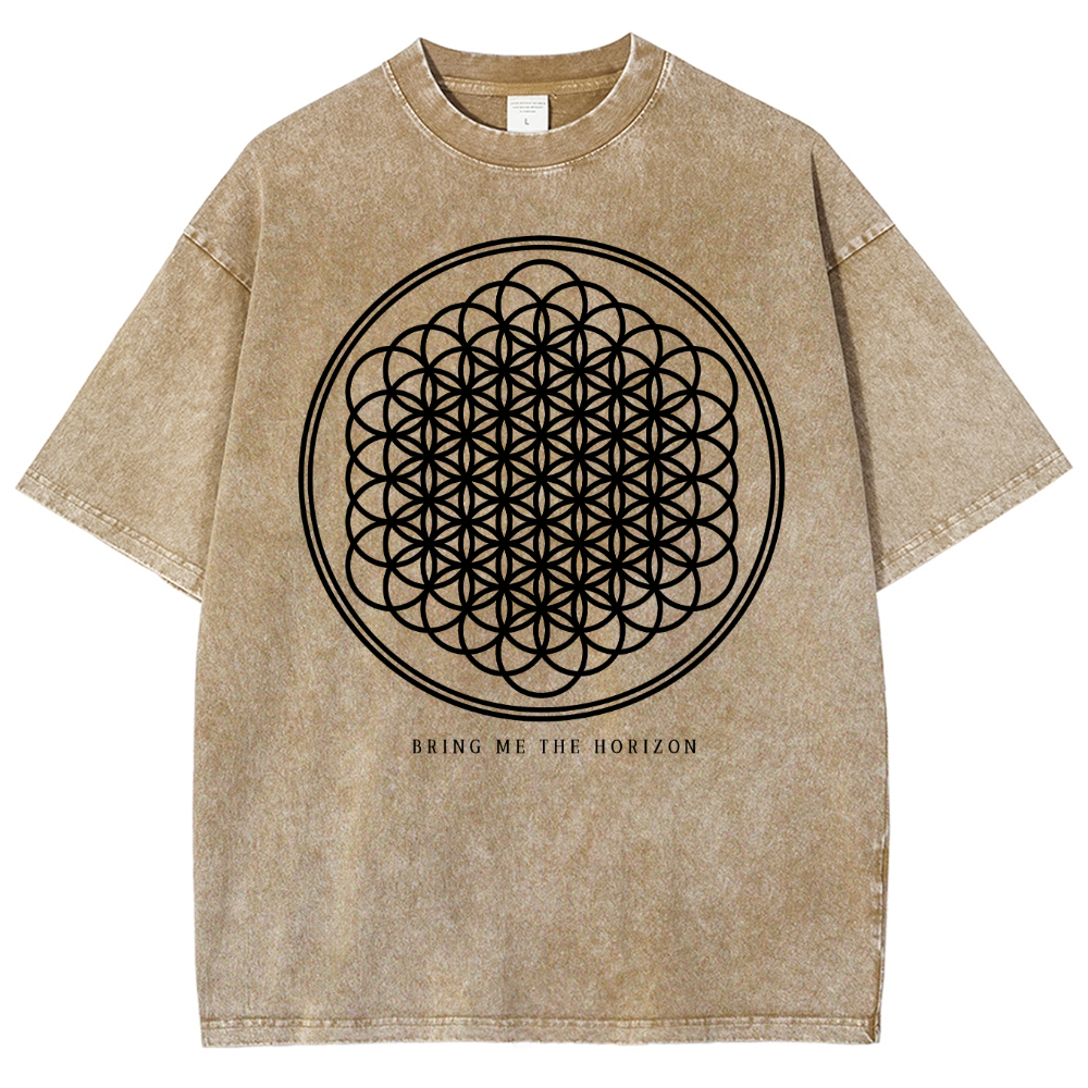 "Bring Me The Horizon" Print Washed T-Shirt