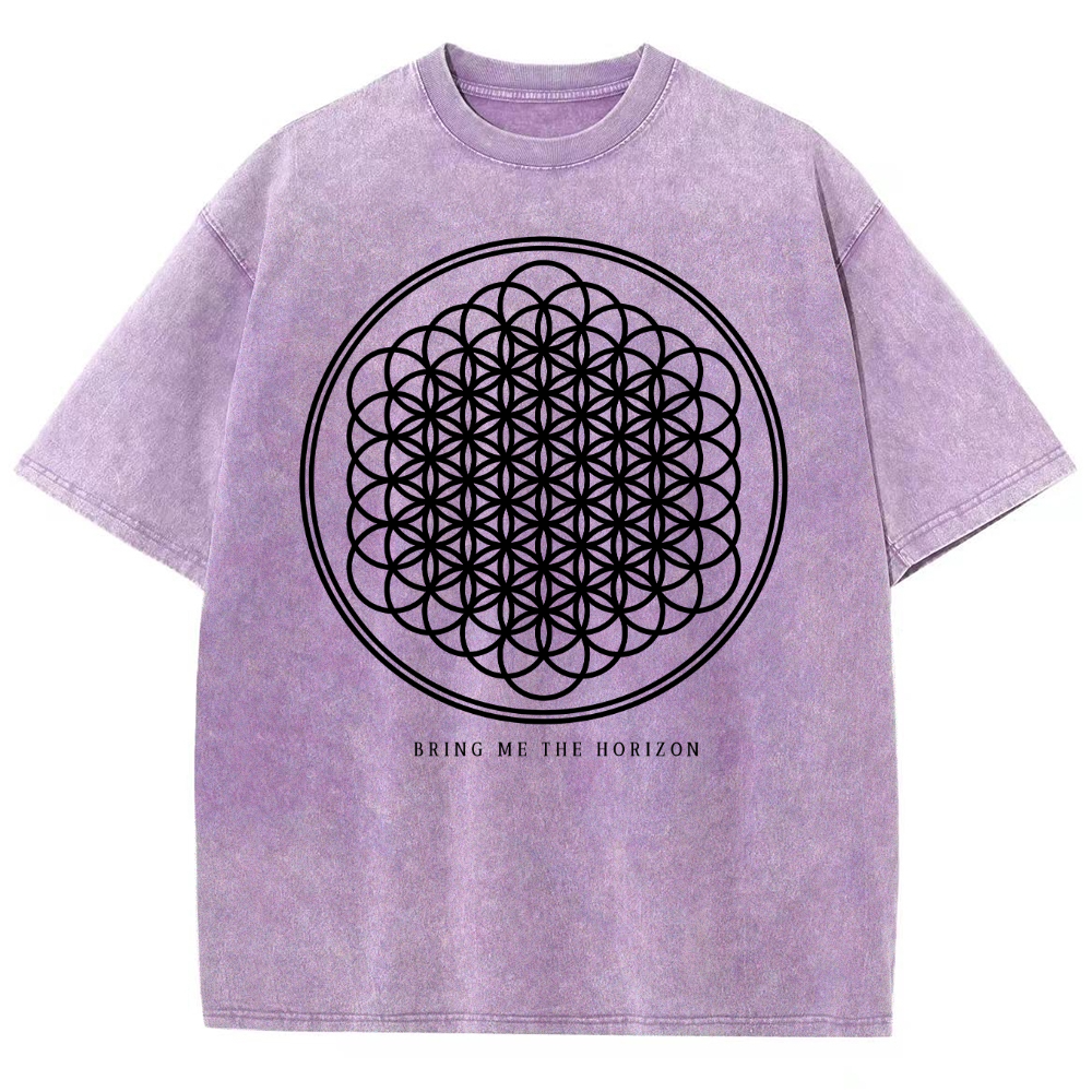 "Bring Me The Horizon" Print Washed T-Shirt