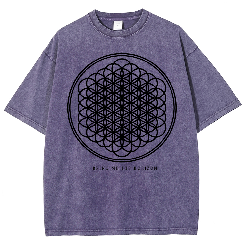 "Bring Me The Horizon" Print Washed T-Shirt