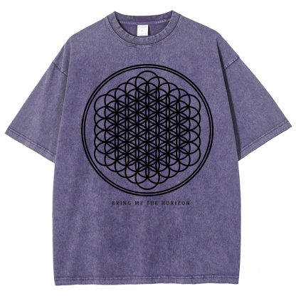 "Bring Me The Horizon" Print Washed T-Shirt