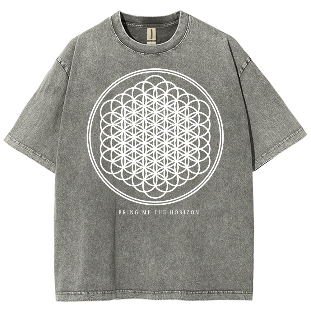 "Bring Me The Horizon" Print Washed T-Shirt