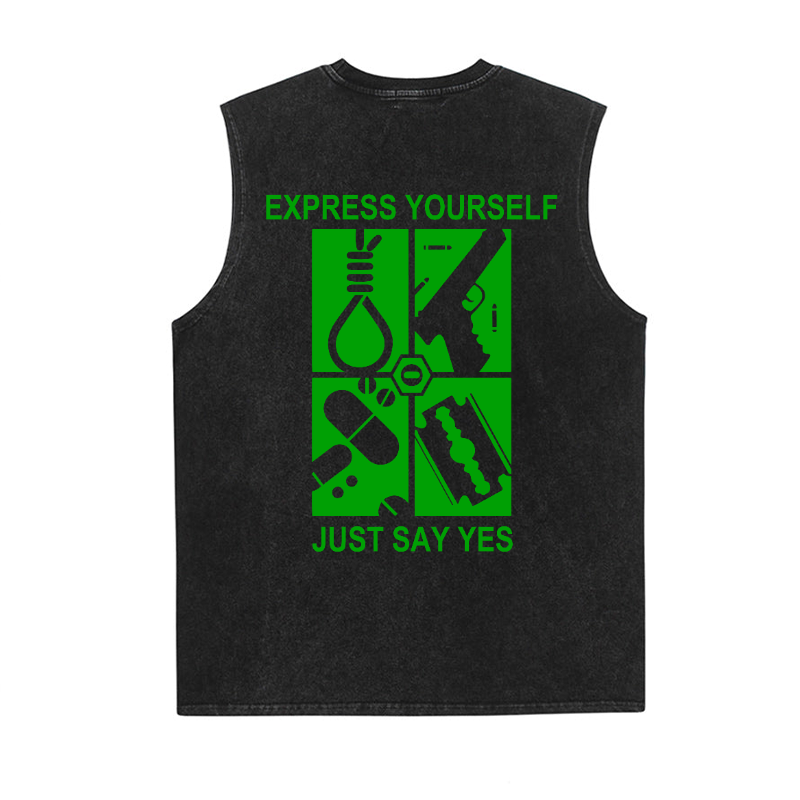 Vintage Metal  Washed Fitness Tank Top