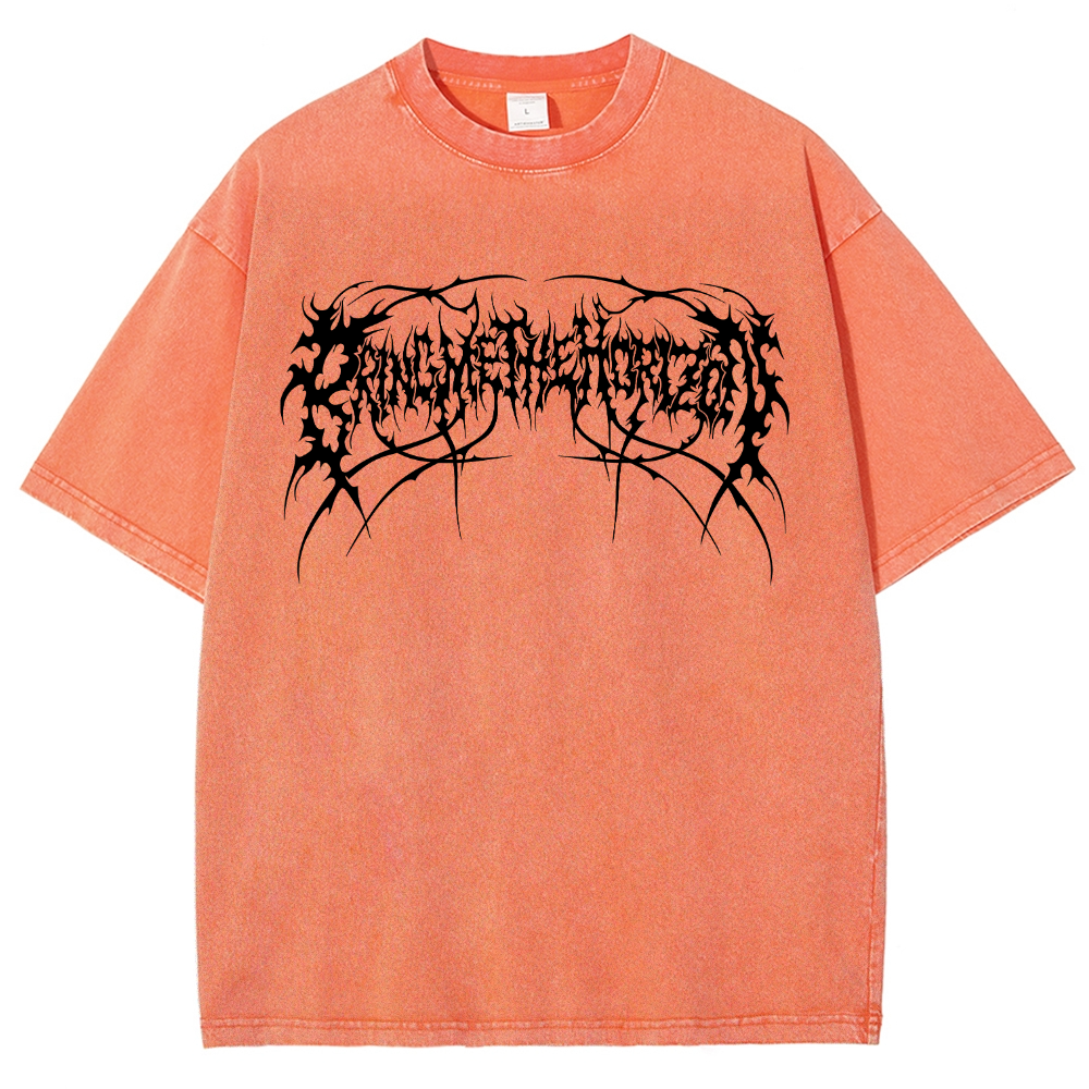 "Bring Me The Horizon" Black Metal Genexis Print Washed T-Shirt