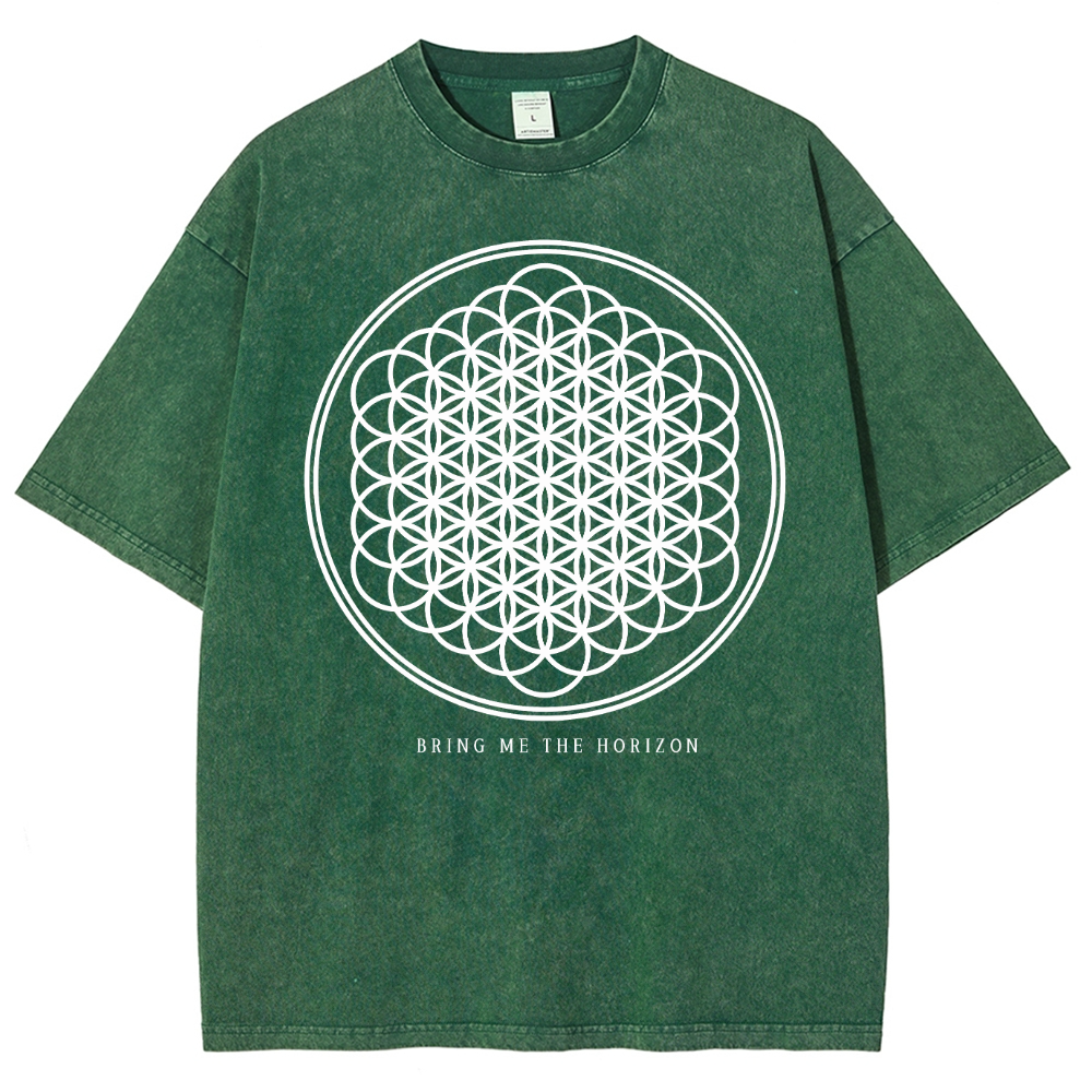 "Bring Me The Horizon" Print Washed T-Shirt