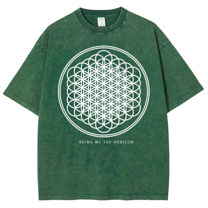 "Bring Me The Horizon" Print Washed T-Shirt