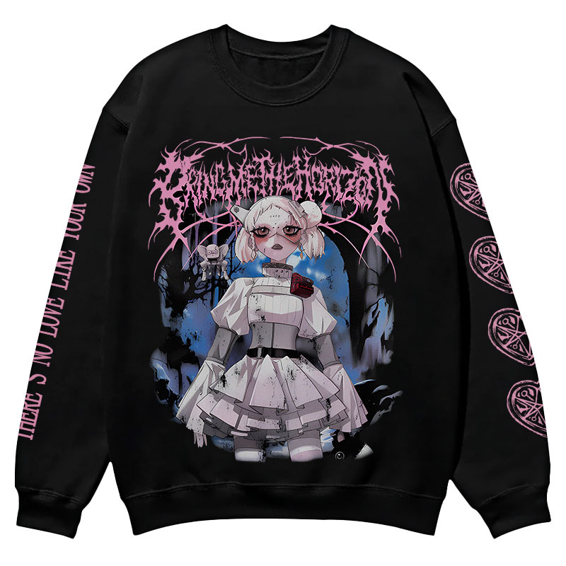 "Bring Me The Horizo" Print Casual Crewneck Sweatshirt