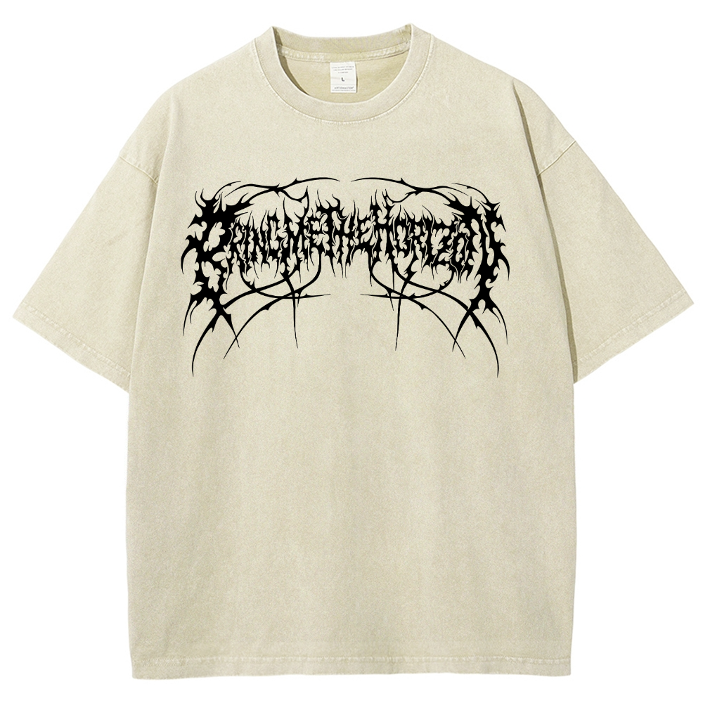 "Bring Me The Horizon" Black Metal Genexis Print Washed T-Shirt