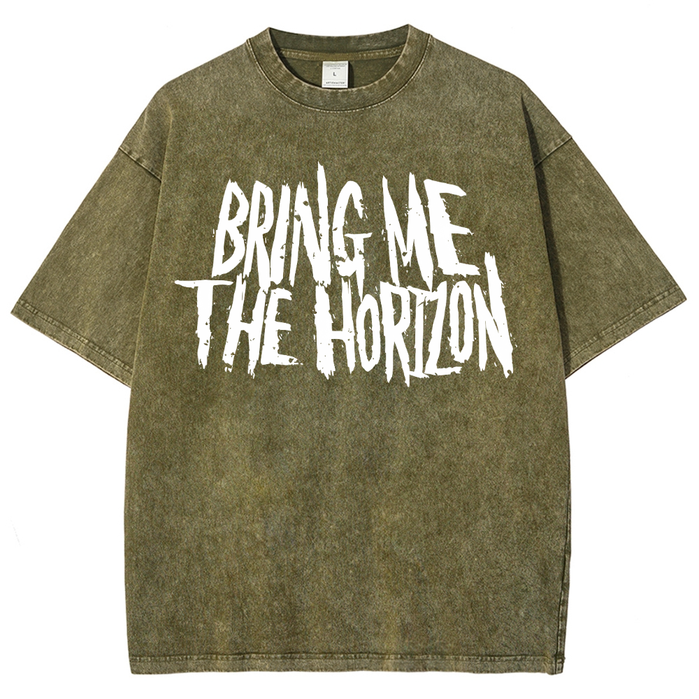 Metal unique Printed Washed T-Shirt