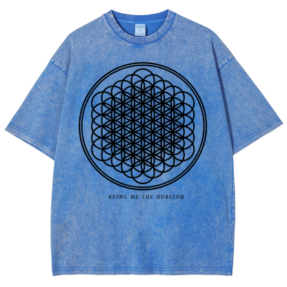 "Bring Me The Horizon" Print Washed T-Shirt