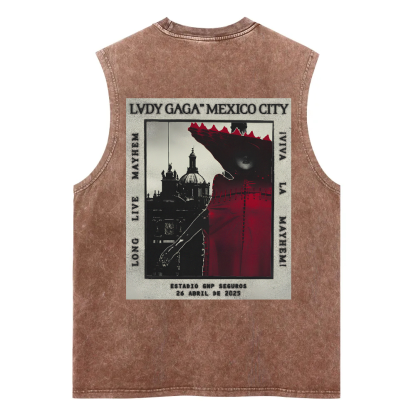 Lady Gaga Mayhem Washed Fitness Tank Top