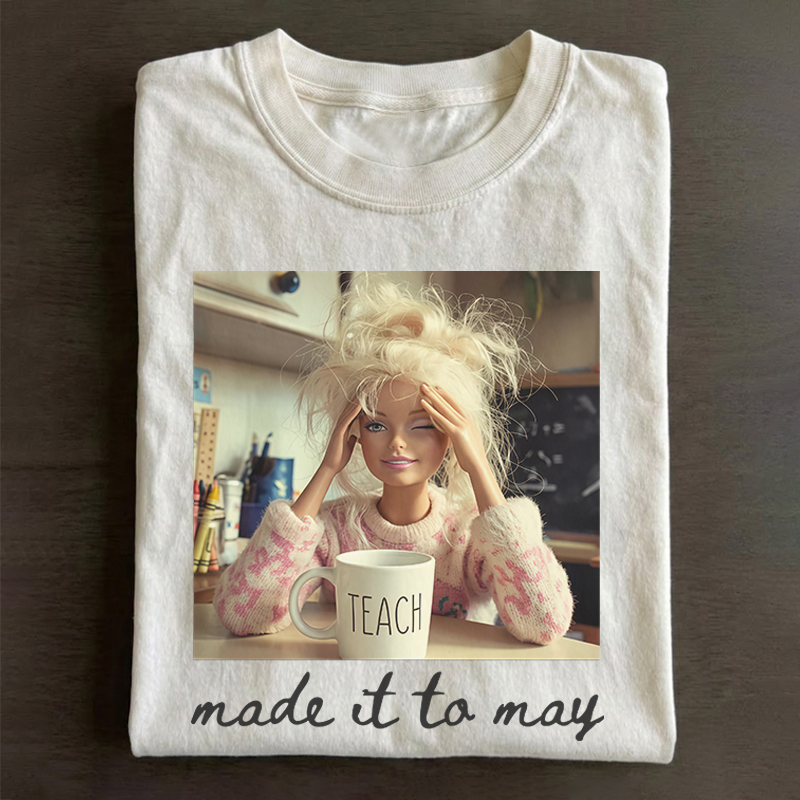 Last Day of School Teacher Doll Face Meme T-shirt