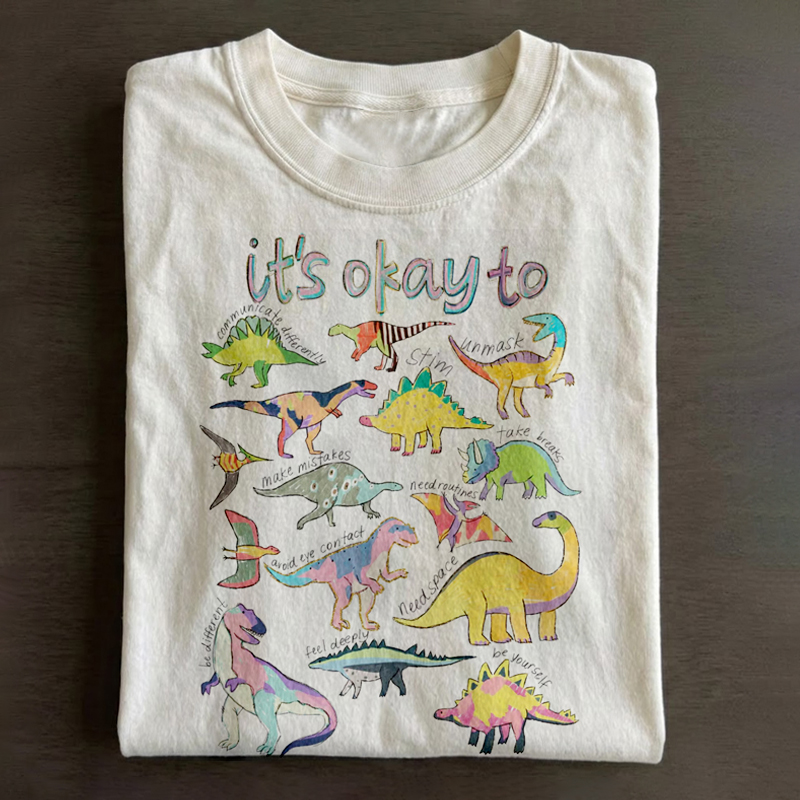 It’s Ok To Be Different Autism Dinosaur T-shirt