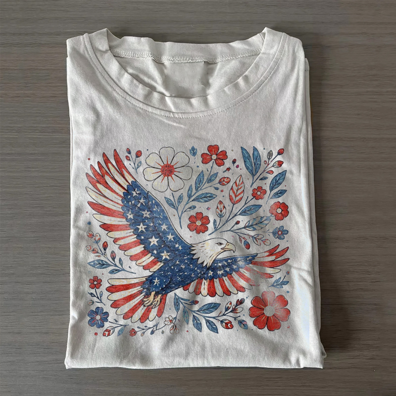 Patriotic Eagle America Graphic T-shirt