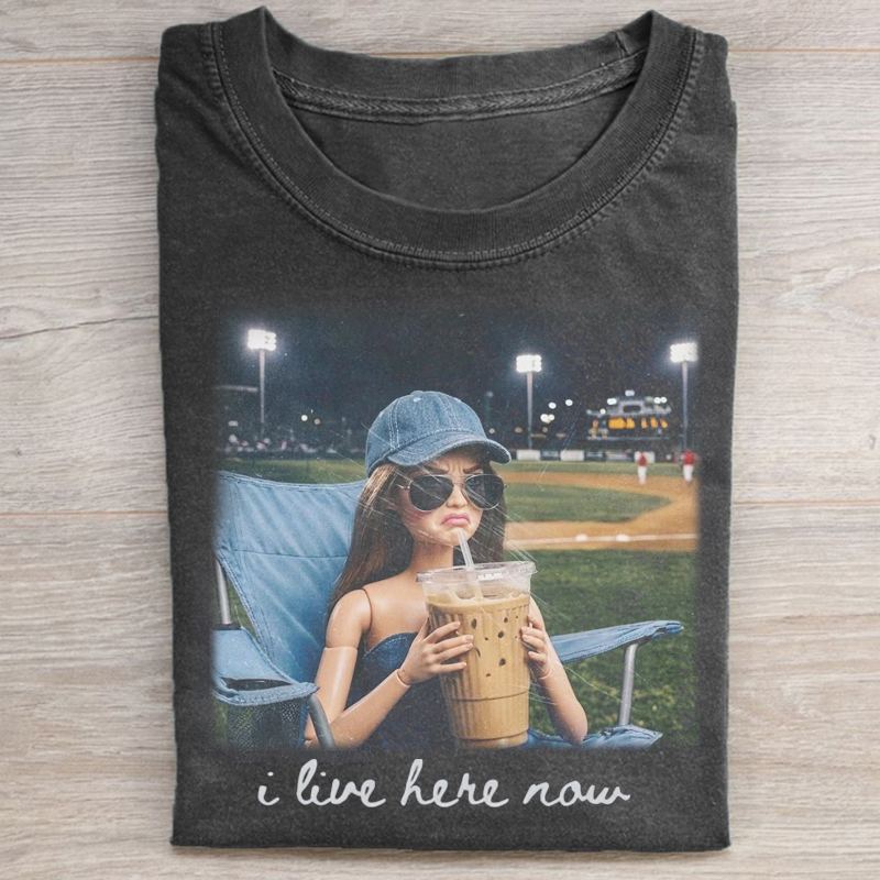 Funny I Live here now baseball T-shirt