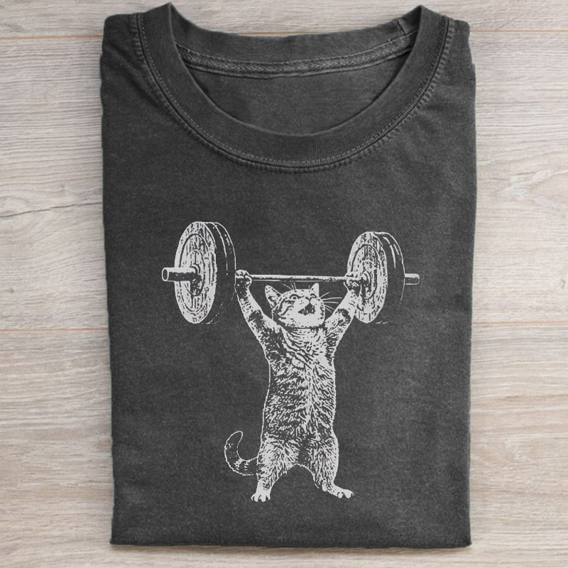 Funny Cat Gym T-shirt