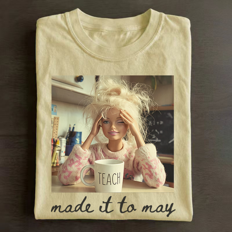 Last Day of School Teacher Doll Face Meme T-shirt