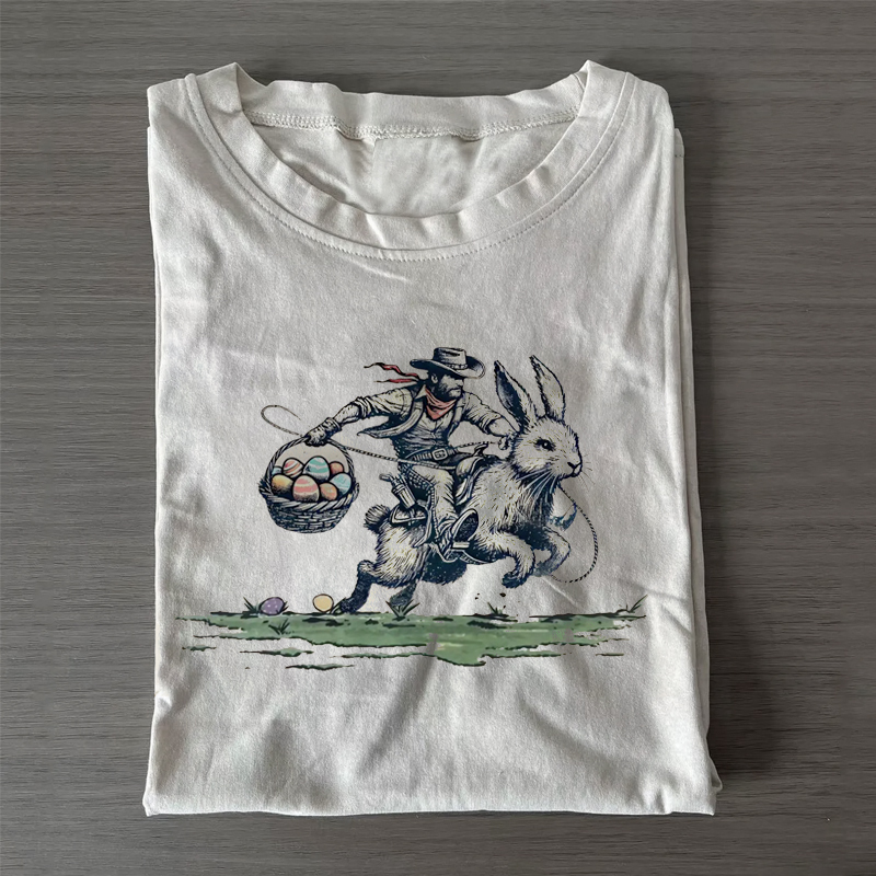 Cowboy Riding Easter Bunny T-shirt