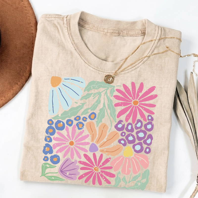 Trendy Boho Floral sand T-shirt