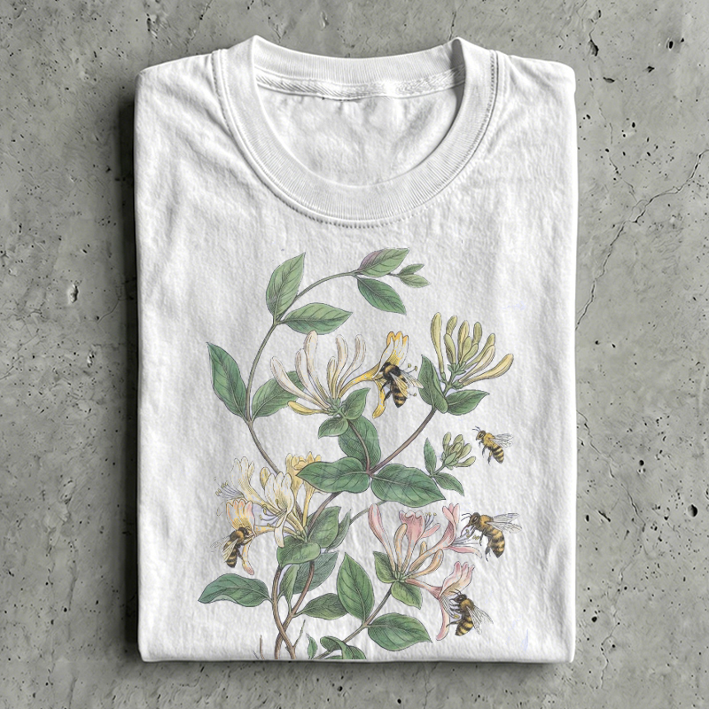 Vintage Honeysuckle Flower Bee 90s T-shirt