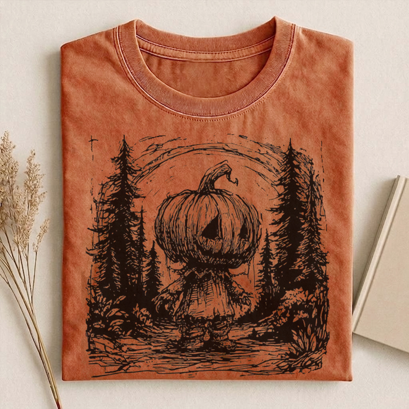 Pumpkin Head Horror Character T-shirt