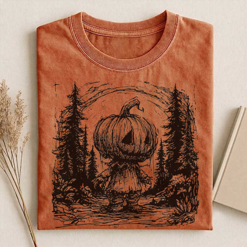 Pumpkin Head Horror Character T-shirt