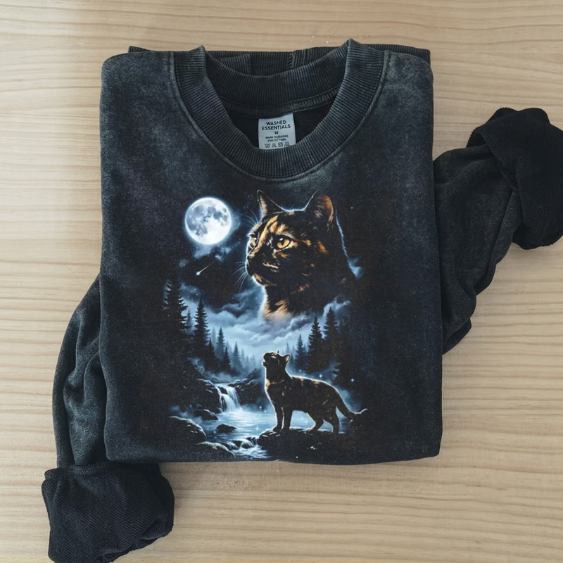 Tortoiseshell Cat Howling to the Moon Sweatshirt