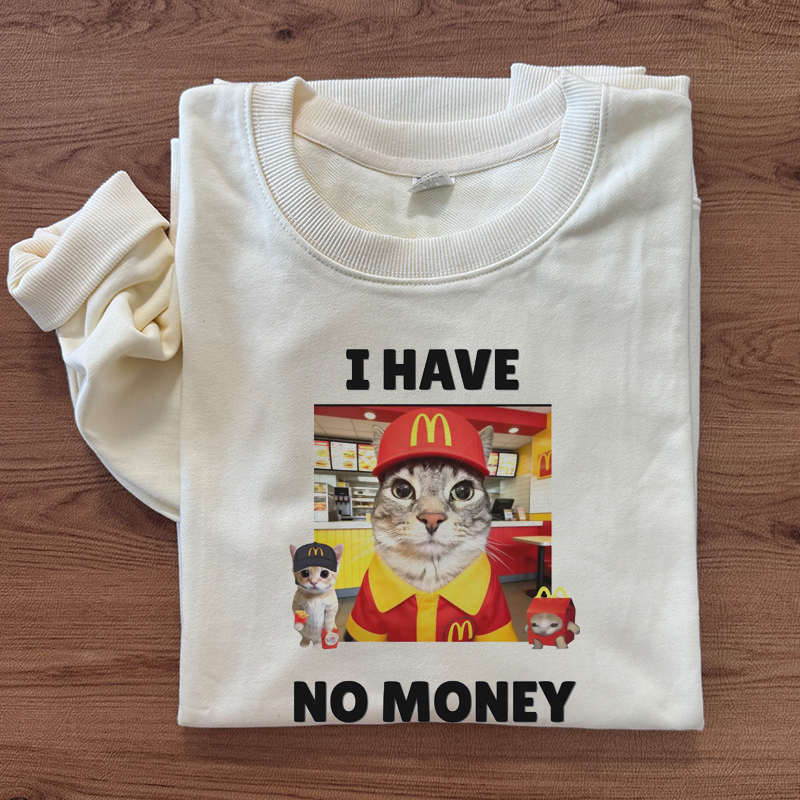 Funny Cat Meme I Have No Money Sweatshirt