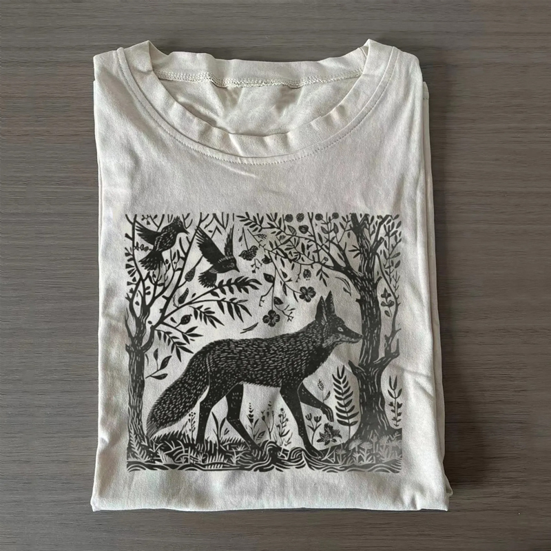 Folklore Forest Fox Lino T-shirt
