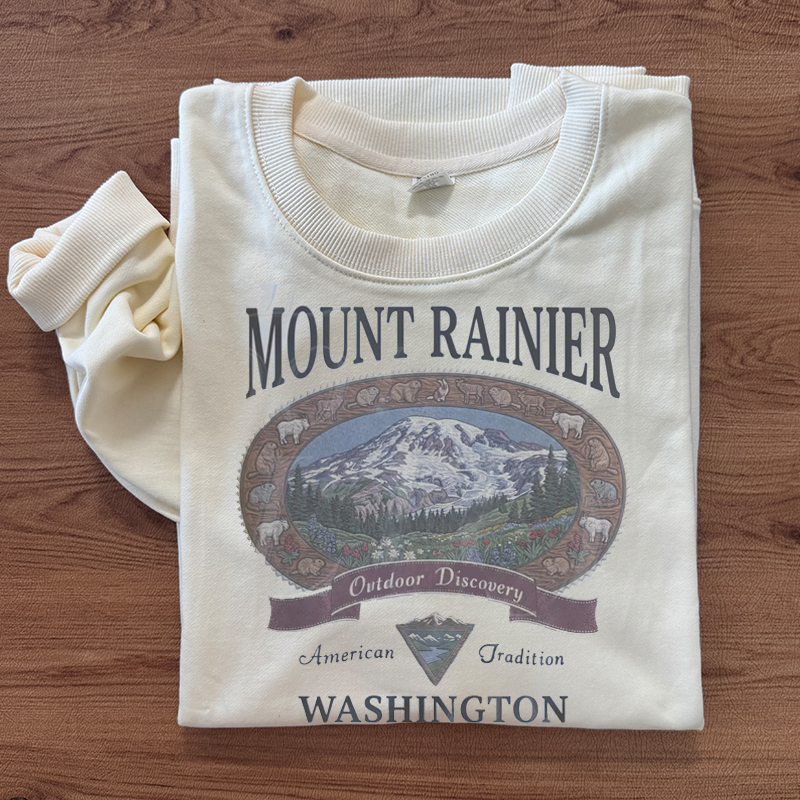 Retro Mount Rainier Washington Sweatshirt