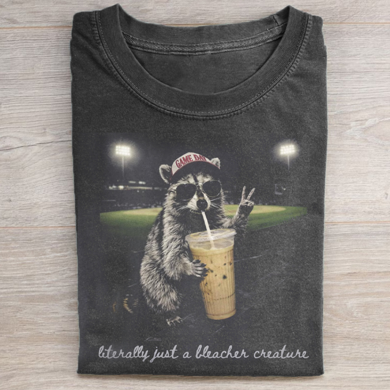 Racoon Funny Ballfield Dark T-shirt
