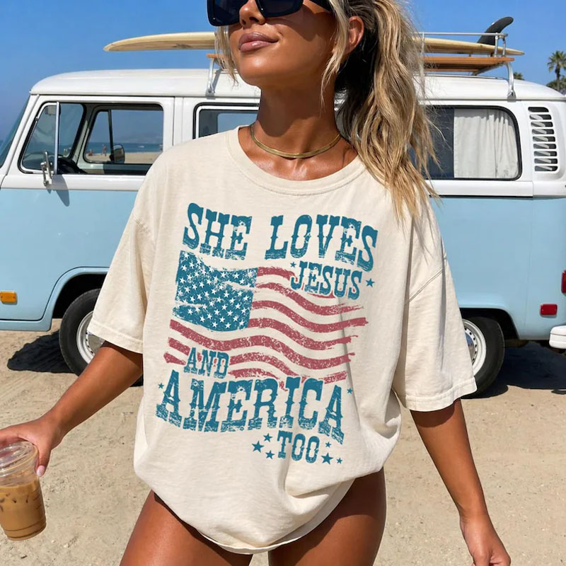She Loves Jesus And America Too T-shirt