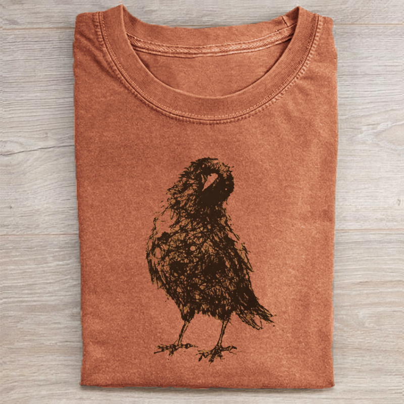 Gothic Raven Crow Sketch T-shirt