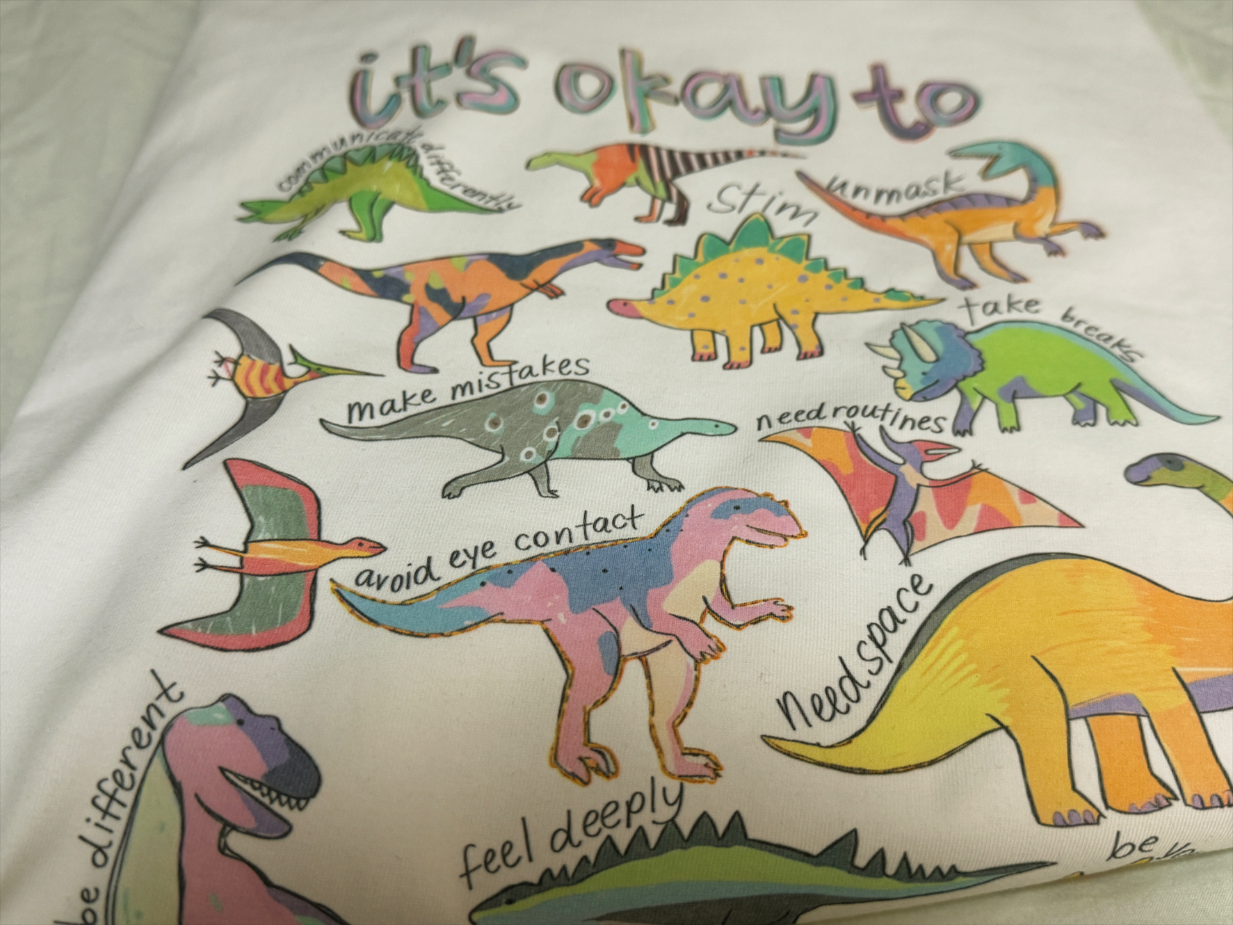 It’s Ok To Be Different Autism Dinosaur T-shirt