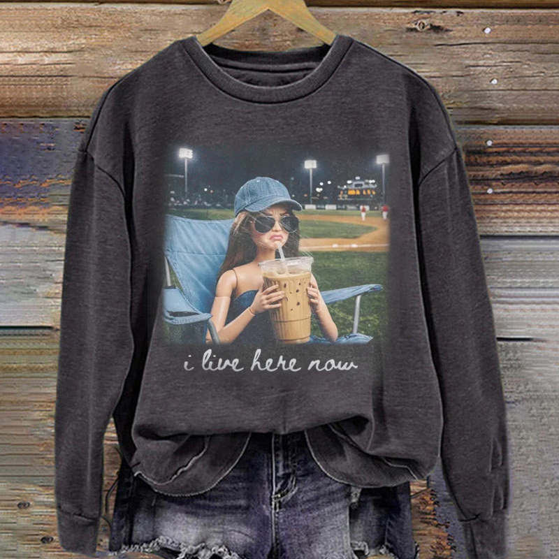Funny I Live here now baseball Sweatshirt