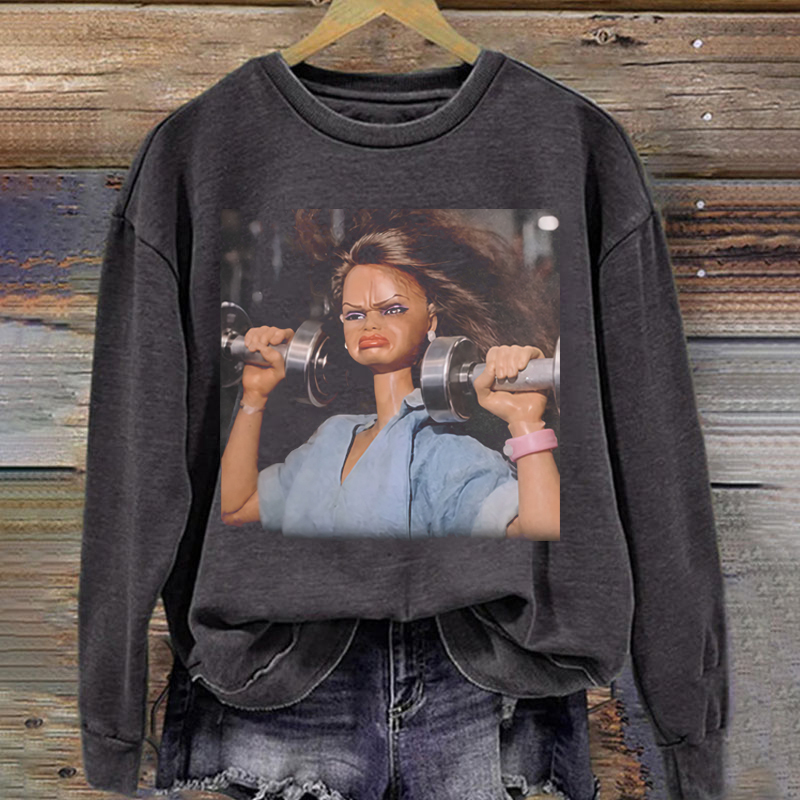 Funny Gym Doll Meme Sweatshirt