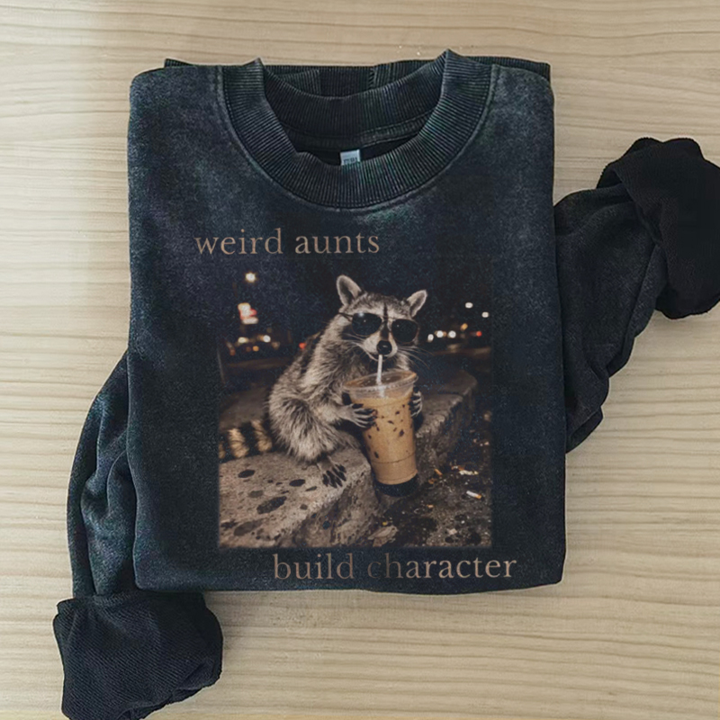 Weird Aunts Build Character Wash Sweatshirt