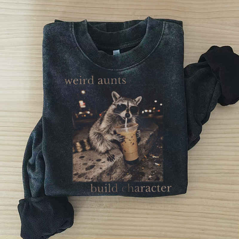 Weird Aunts Build Character Wash Sweatshirt