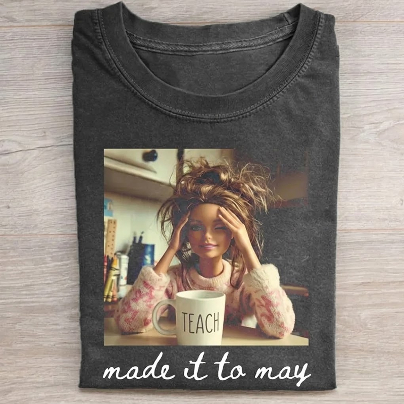 Last Day of School Teacher Doll Face Meme T-shirt
