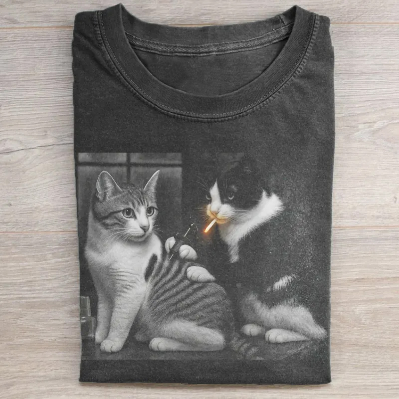 Funny Cat Tattoo T-Shirt