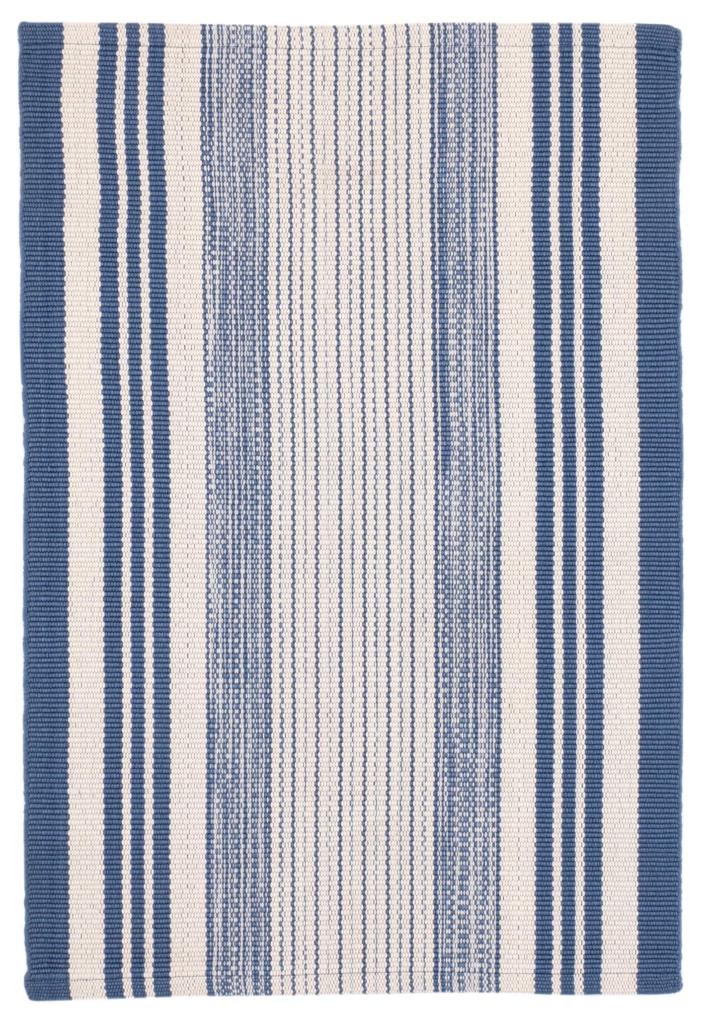 Quincy Stripe Handwoven Indoor/Outdoor Rug | Denim