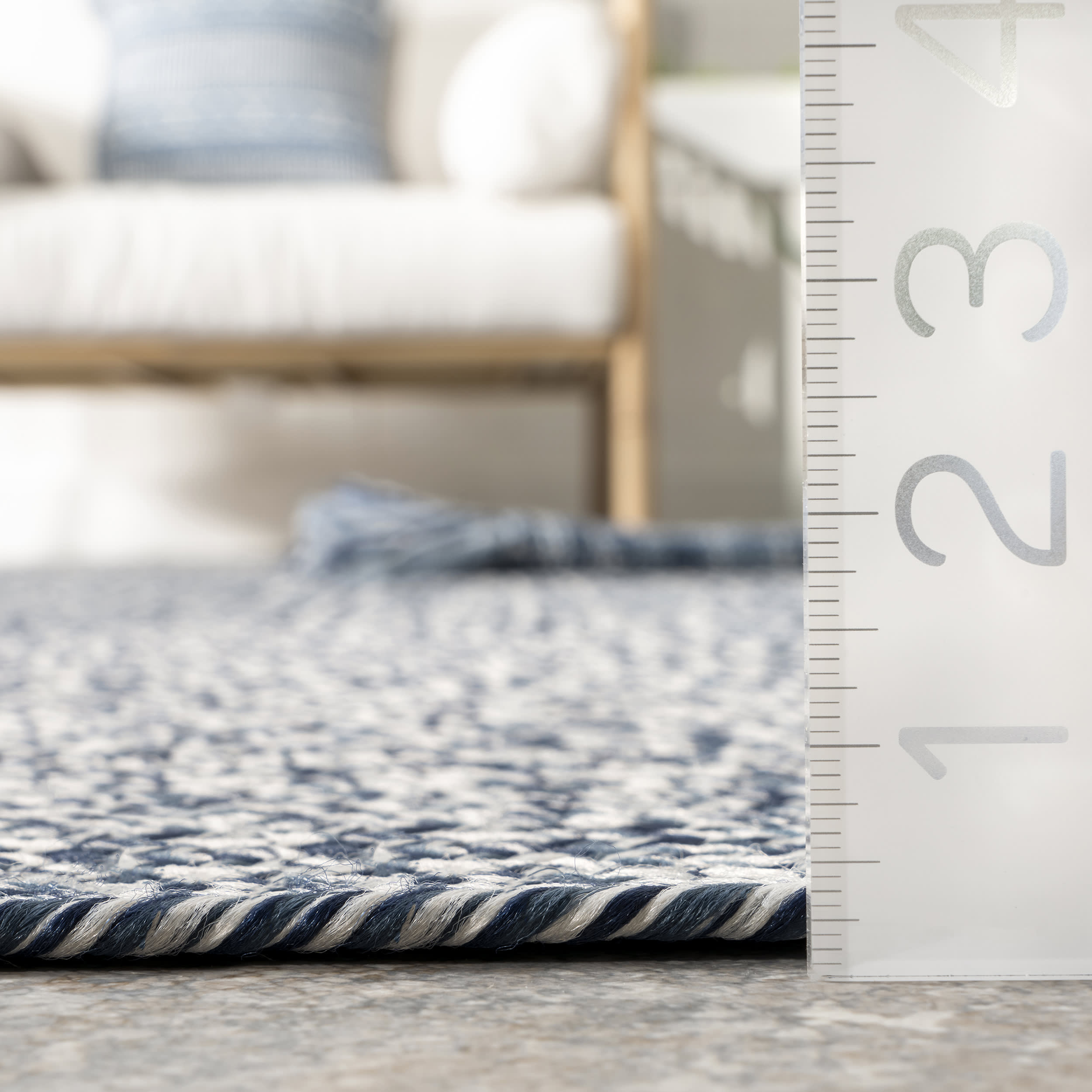 MickeyMack Hand-Braided Indoor/Outdoor Rug Navy