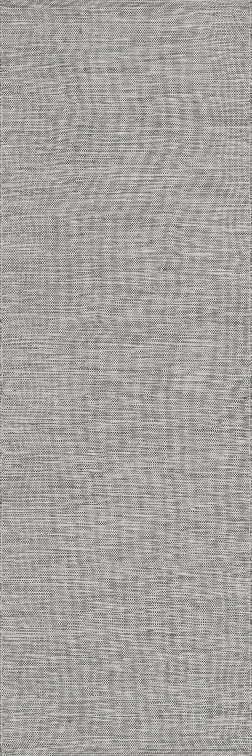 Isolated view of Grey Runner Solid Handwoven Indoor/Outdoor Rug, showcasing its design