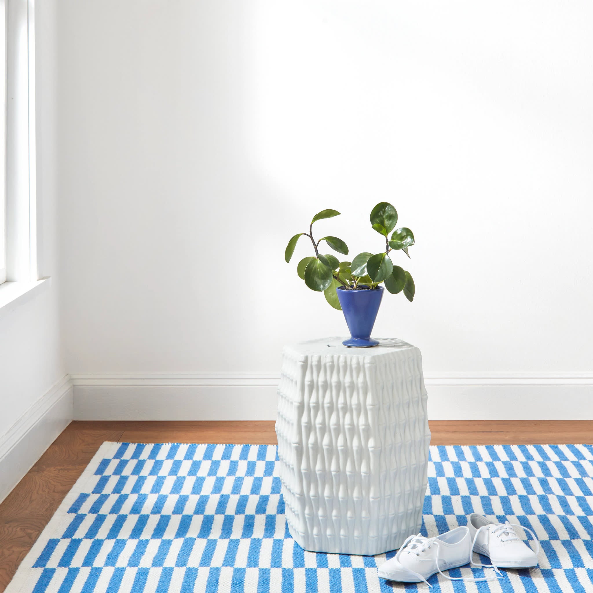 Sailing Stripe Handwoven Indoor/Outdoor Rug | French Blue