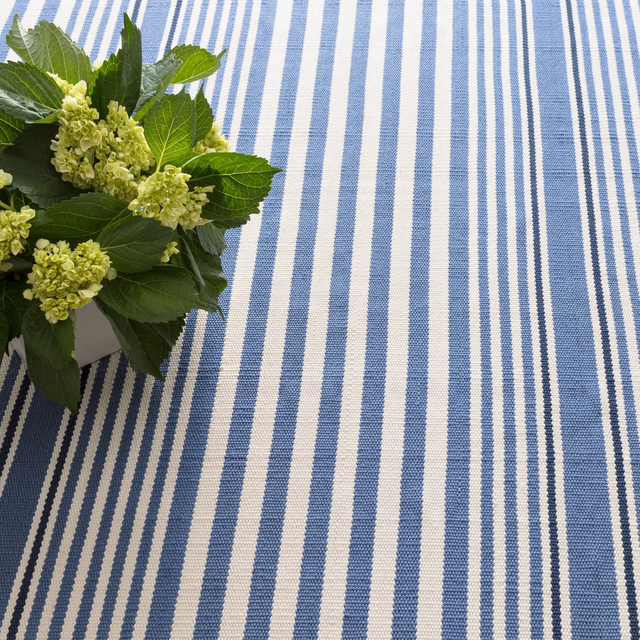 Rugby Stripe Handwoven Indoor/Outdoor Rug | Denim