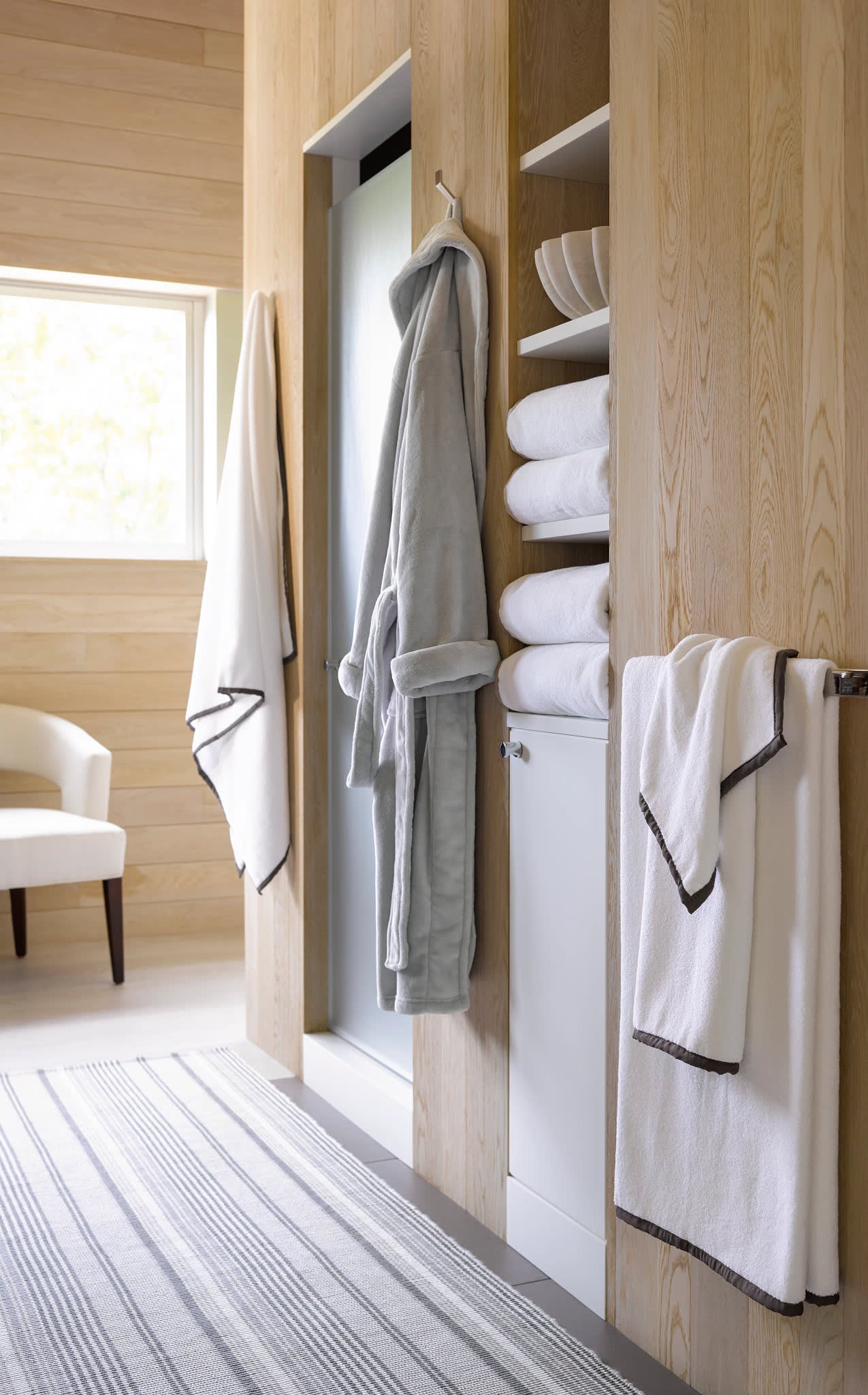 Gradation Ticking Handwoven Indoor/Outdoor Rug | Grey