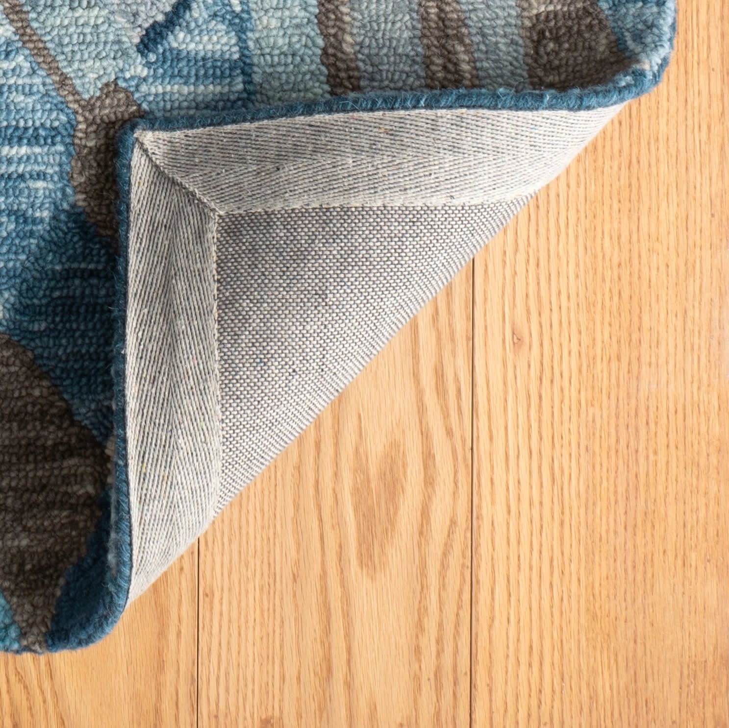 Deer Leap Hand Hooked Wool Rug | Blue