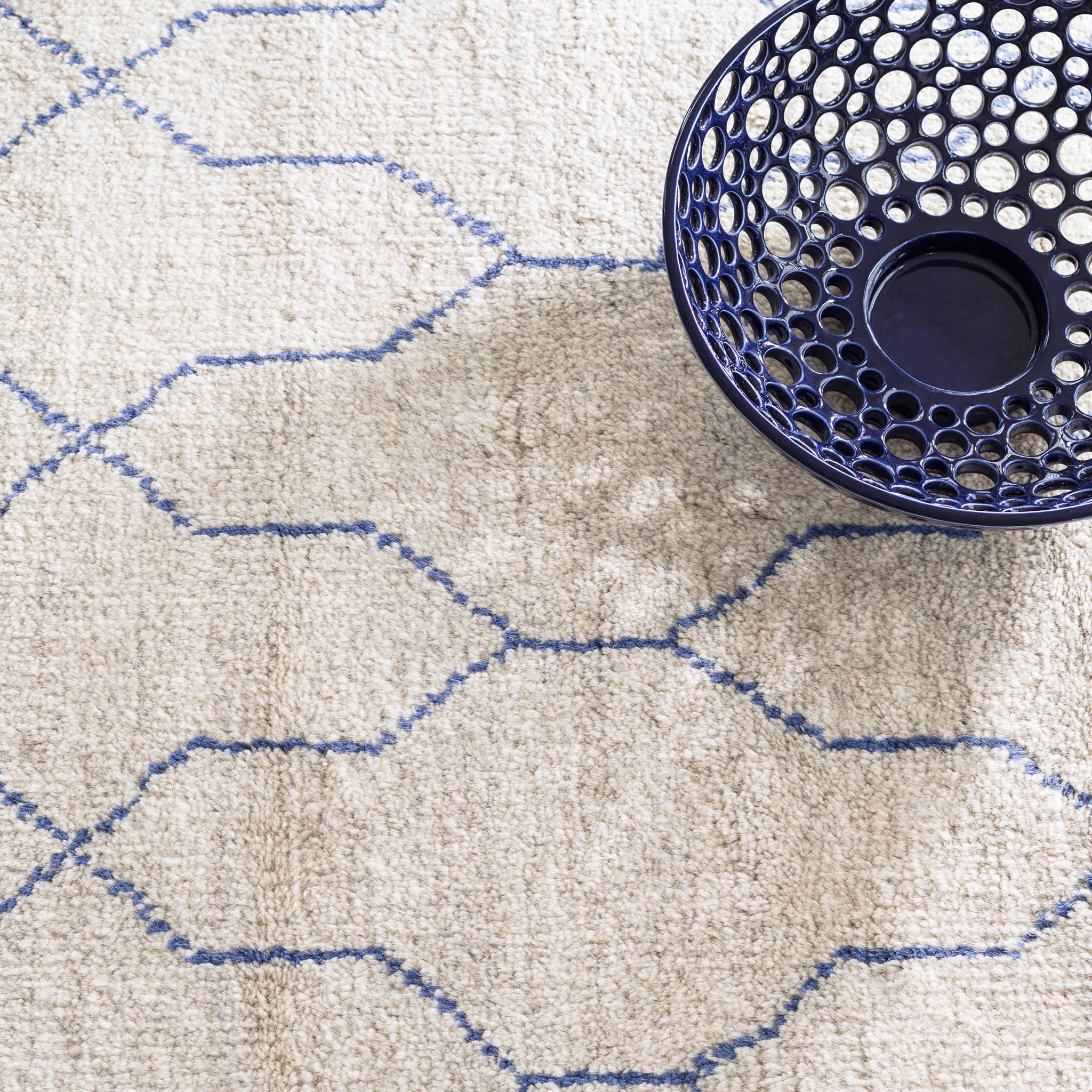 Massena Hand Knotted Wool Rug | Blue
