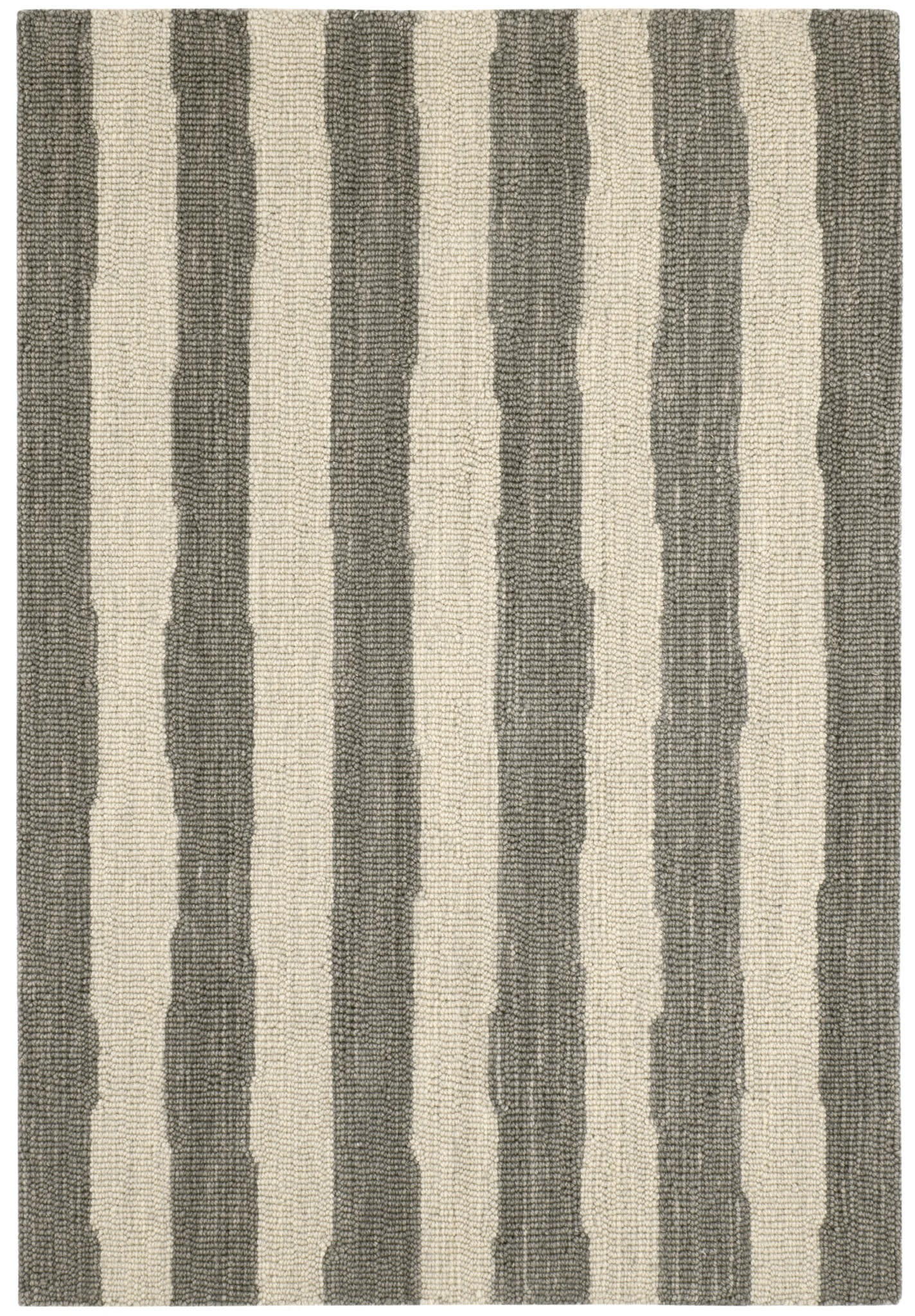 Silas Stripe Hand Micro Hooked Wool Rug | Grey