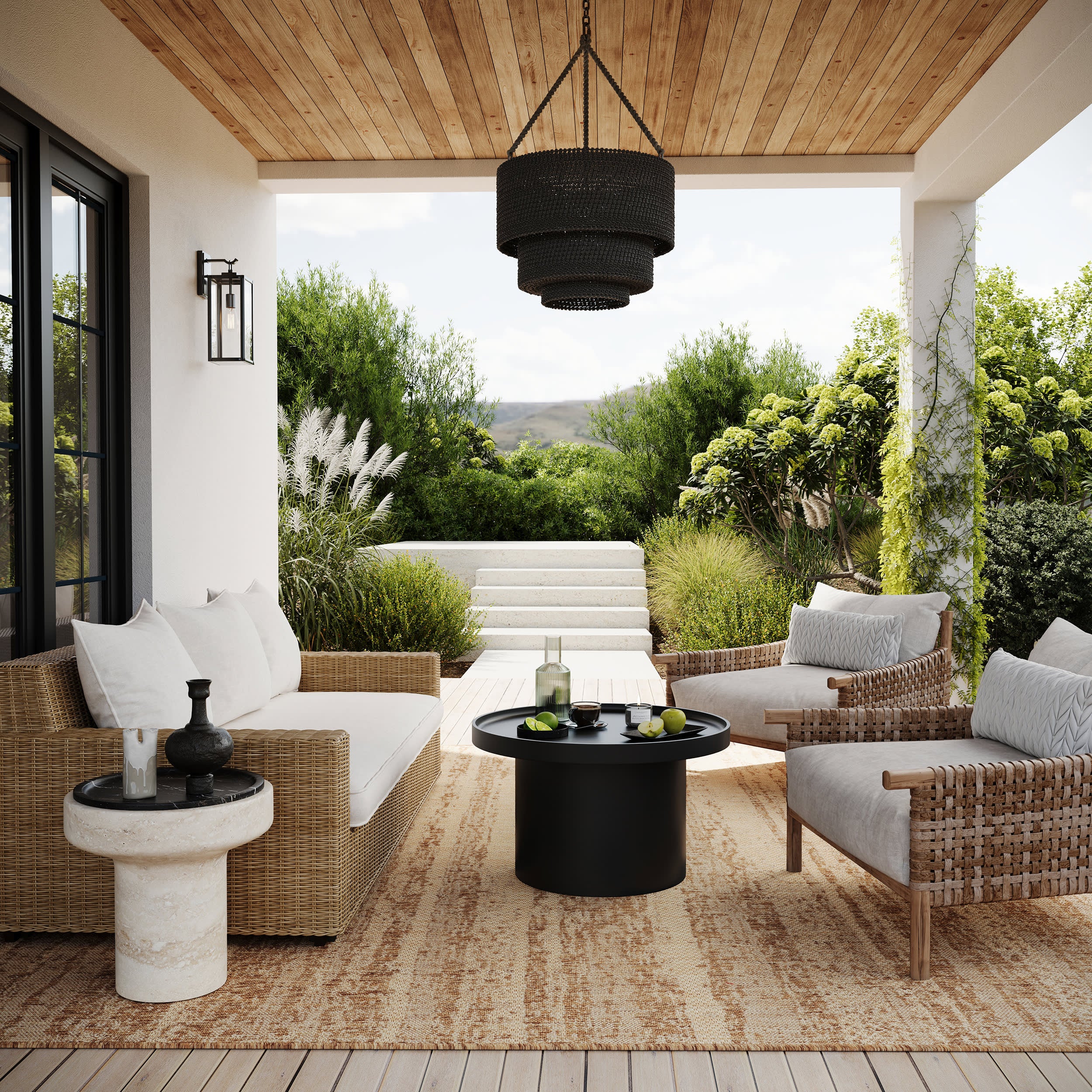 Ophira Abstract Indoor/Outdoor Rug | Light Brown